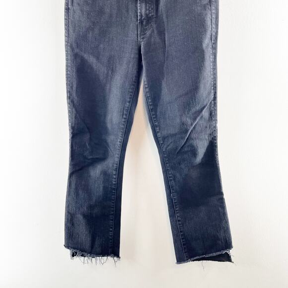 Mother High Waisted Denim The Insider Crop Step Fray Jeans Not Guilty Black 29 - Picture 11 of 11